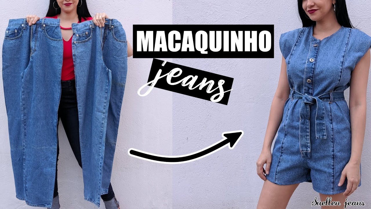 COMO TRANSFORMAR CALÇA JEANS EM MACACÃO COM BOTÕES