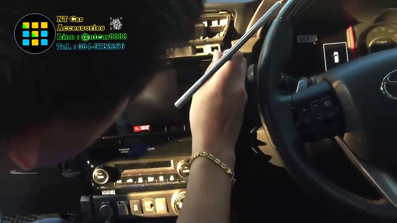 ขั้นตอนการปลดล็อคหน้าจอ Toyota Fortuner TRD และ ส่งมือถือขึ้นจอ แบบไม่ตัดต่อสายไฟ ประกันหน้าจอไม่ขาด