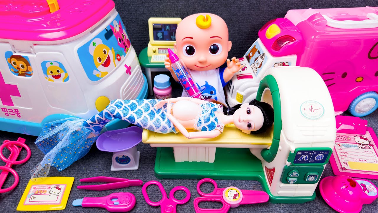 64 Minutes Satisfying With Unboxing Rescue Pregnant Mermaid Doctor Toys ASMR Review