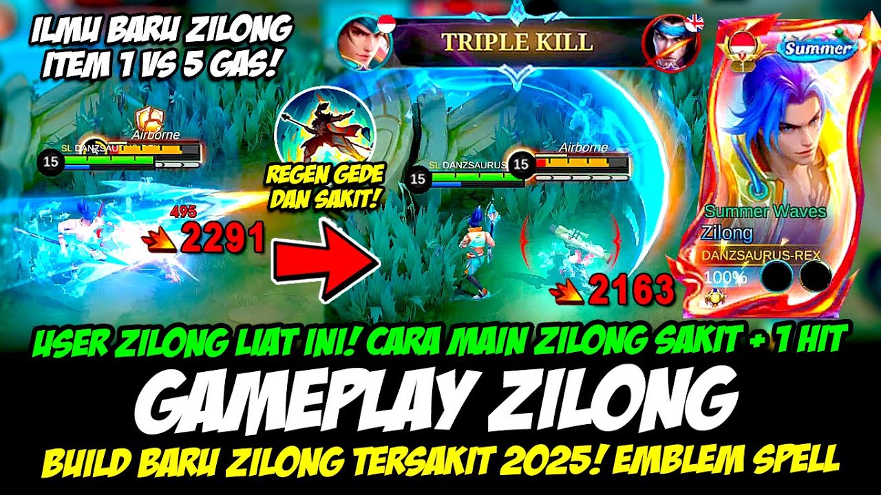 ZILONG BUILD BARU❗CARA MAIN ZILONG SAKIT + 1 HIT❗ITEM ZILONG TERSAKIT❗GAMEPLAY ZILONG TOP GLOBAL
