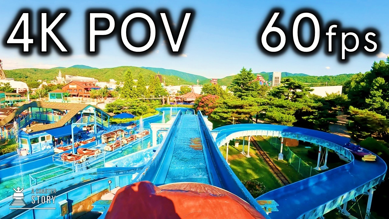 Whitewater Rafting Flume Ride - Gyeongju World 4K60 POV