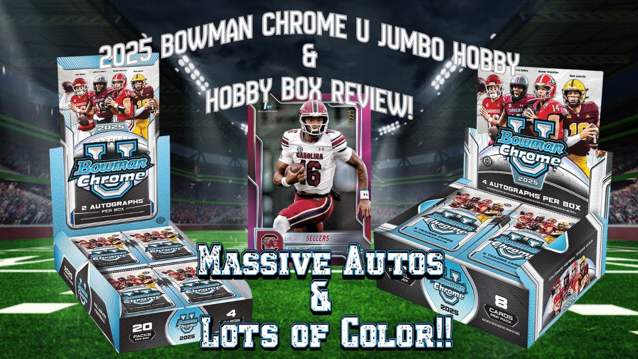 *Огромный красный авто /5! 🤯 Обзор футбольного набора Bowman Chrome University 2025 года Jumbo & ...