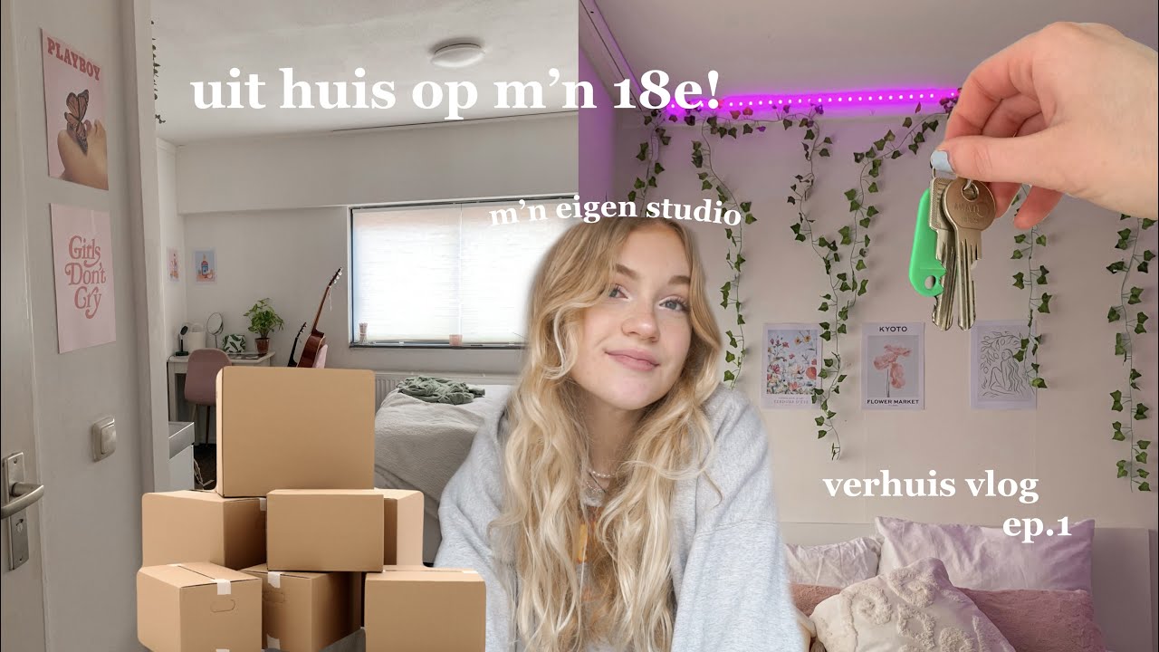 ik woon op mezelf! verhuizen naar m'n eigen studio | living alone ep.1