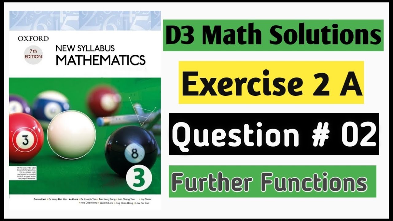 Exercise 2a Question no 2 D3 Oxford Mathematics New Syllabus Chapter 2 || Book 3 NSM