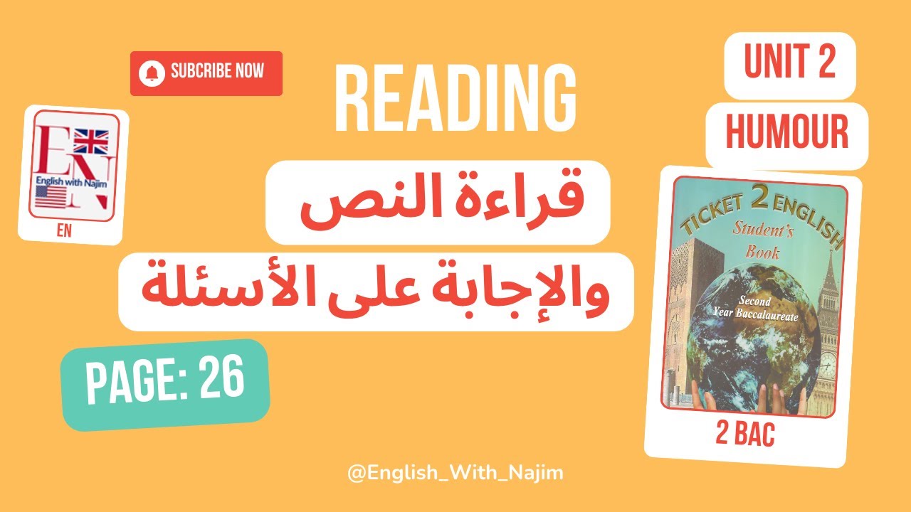 Ticket 2 English 🇬🇧 #2Bac | Reading 📖 Page: 26