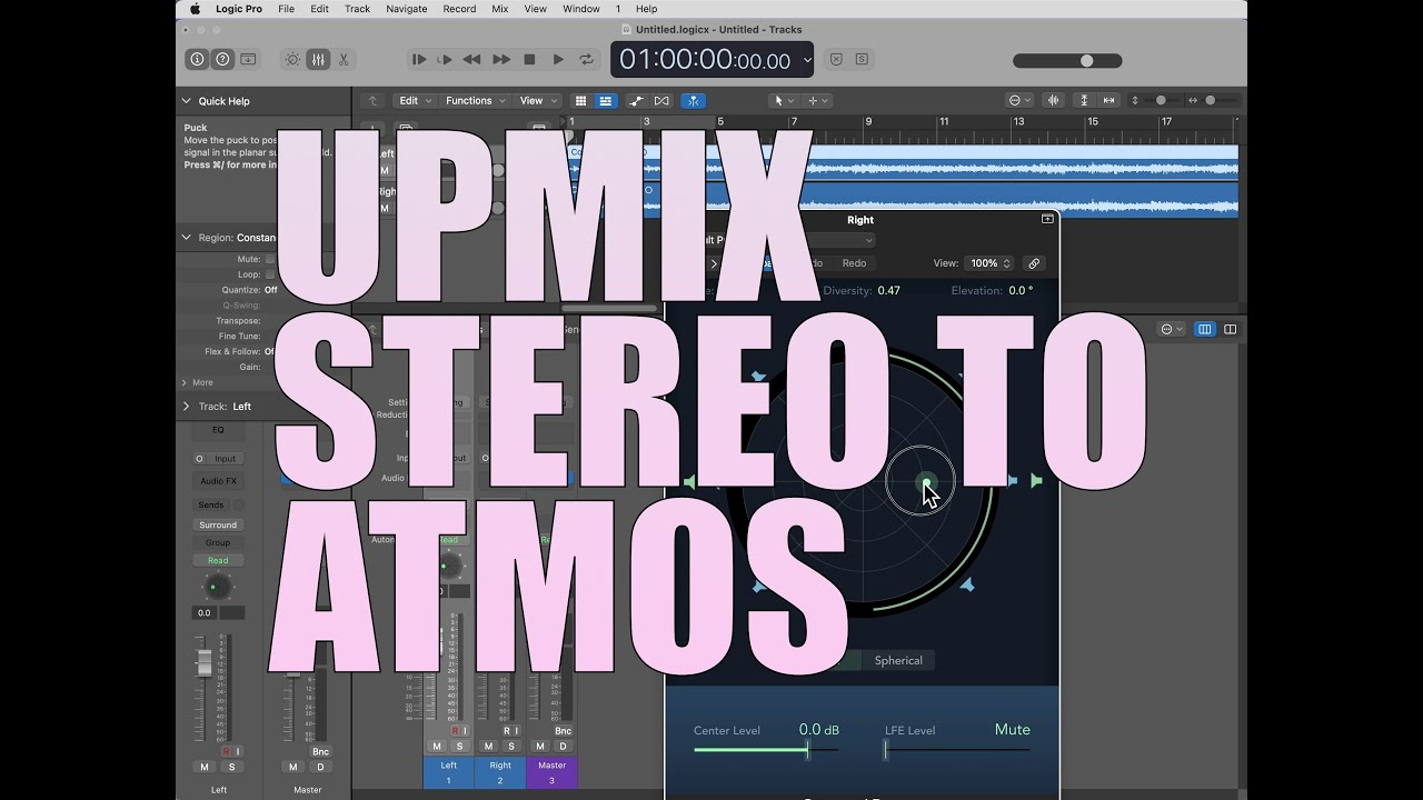 How to Upmix a Stereo-Only File to Atmos Format in Logic Pro 10.7.9 Tutorial