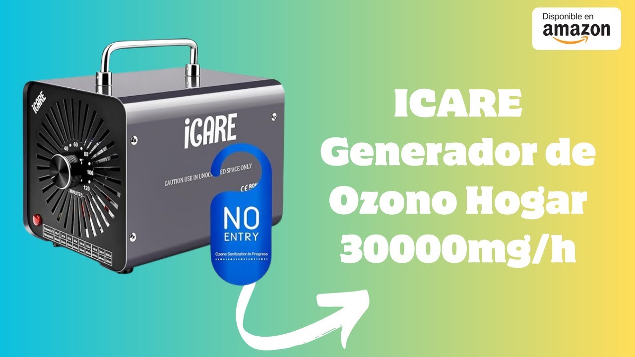 ICARE Generador de Ozono Hogar 30000mg/h, Profesional Máquina de Ozono, Desinfectador de Ozono