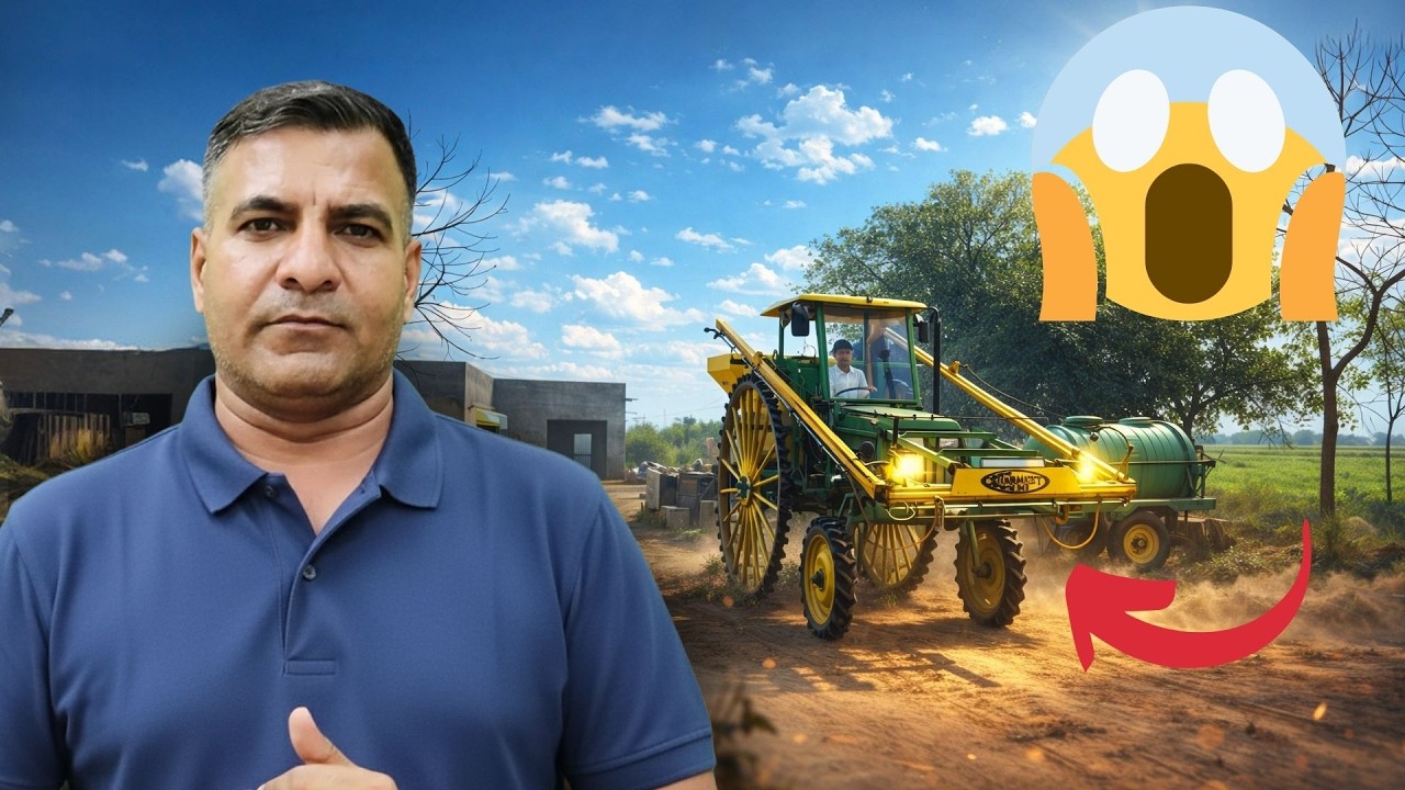 1635-Kisan karyashala:11 foot स्प्रे मशीन , खेती के अद्भुत उपकरण #rahuljawan  के साथ। #agriculture