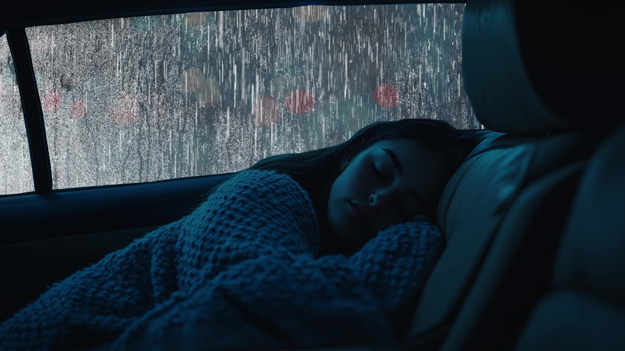 98% of You Will Sleep Instantly with Torrential Rain & Powerful Thunder on a Car at Night