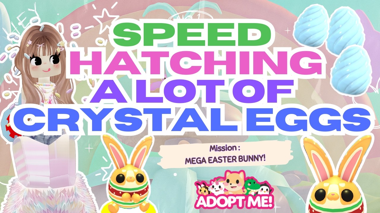 Speed Hatching A LOT of Crystal Eggs for the New Easter Bunny! Hatching in #adoptme #playadoptme
