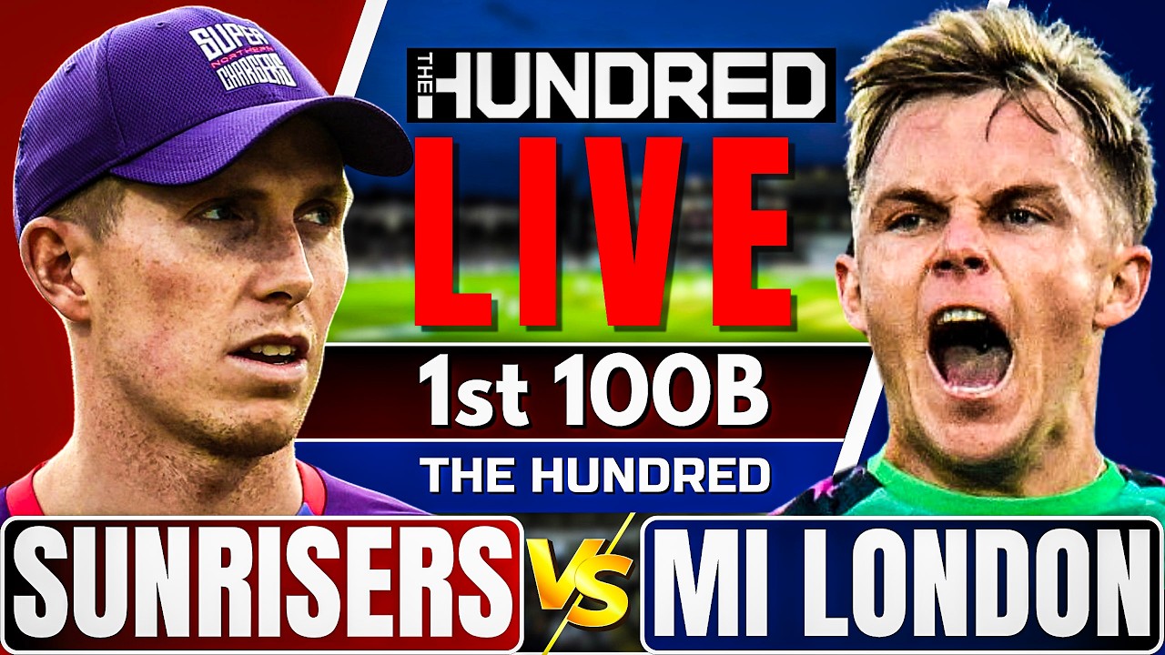 The Hundred Live: MI London vs Sunrisers Leeds | 100 ball live match today | Hundred live match