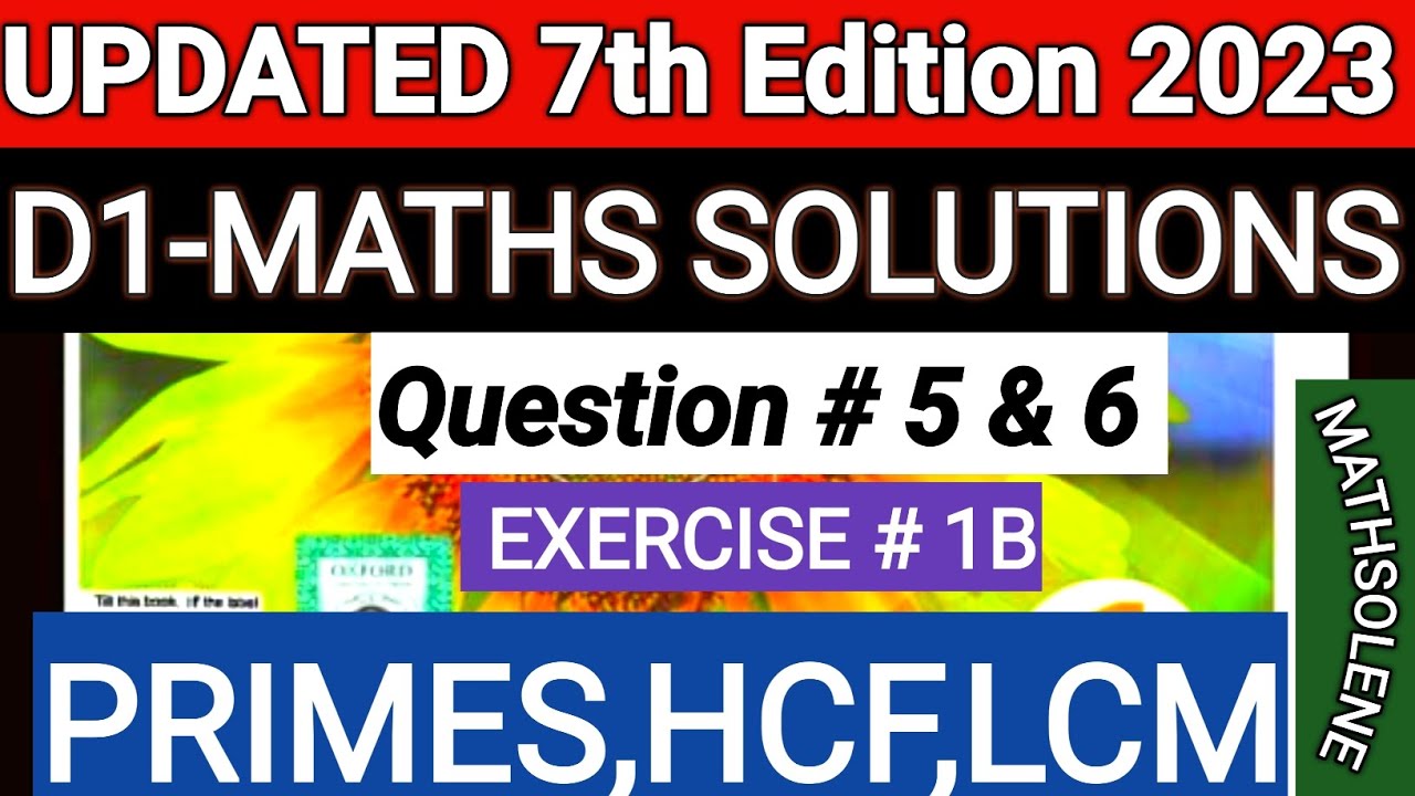 D1 ex 1b q5 || D1 ex 1b q6  ||d1 math exercise 1b question 5 & 6 || d1 1b q5||d1 1b q6 || NSM ||