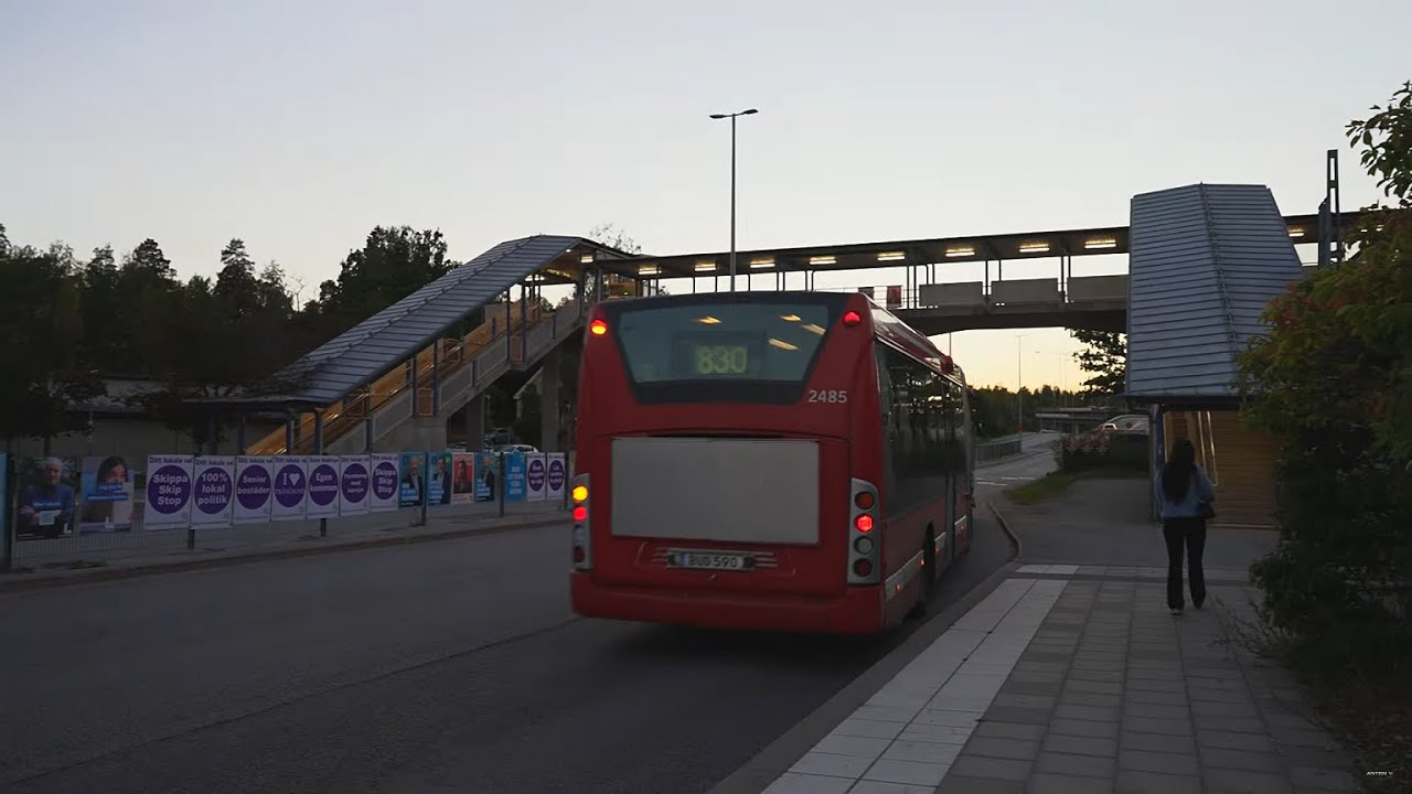 Sweden, Stockholm, bus 830 ride from Kolartorpsvägen to Trångsund