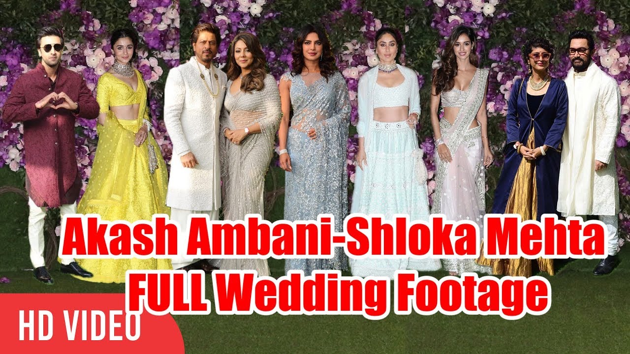 Akash Ambani and Shloka Mehta Grand Wedding | FULL VIDEO | Shahrukh, Kareena, Aamir, Alia, Ranbir