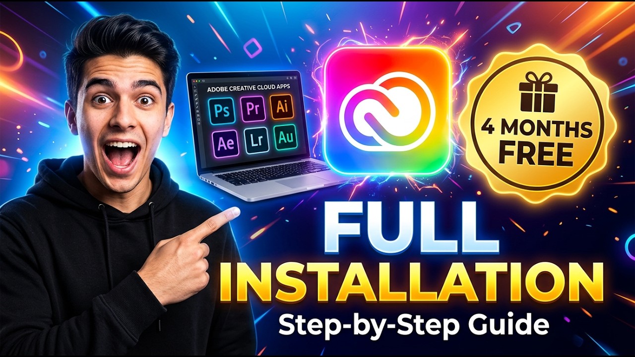 Adobe Creative Cloud | 4 month free trial | Full installation video