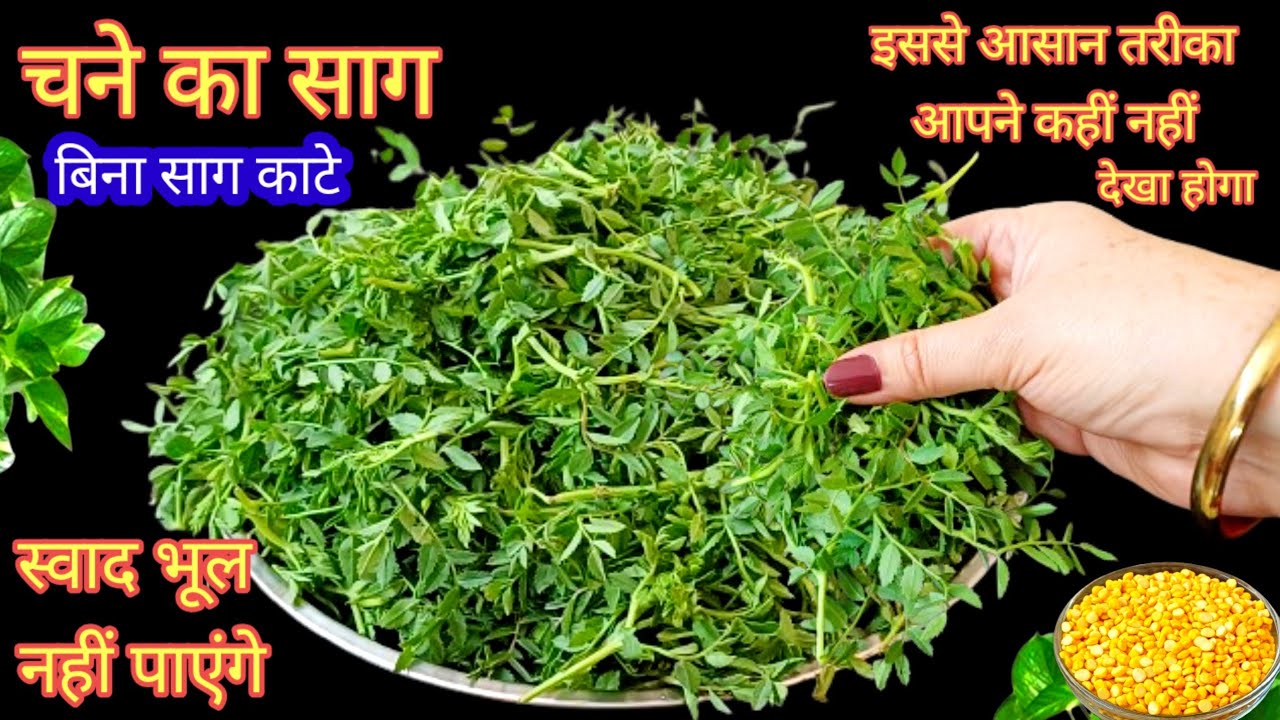 बिना काटे चने की भाजी (साग) बनाने का सबसे आसान तरीका कभी नहीं बनाया खाया होगा | Chane ka Saag /Saag 