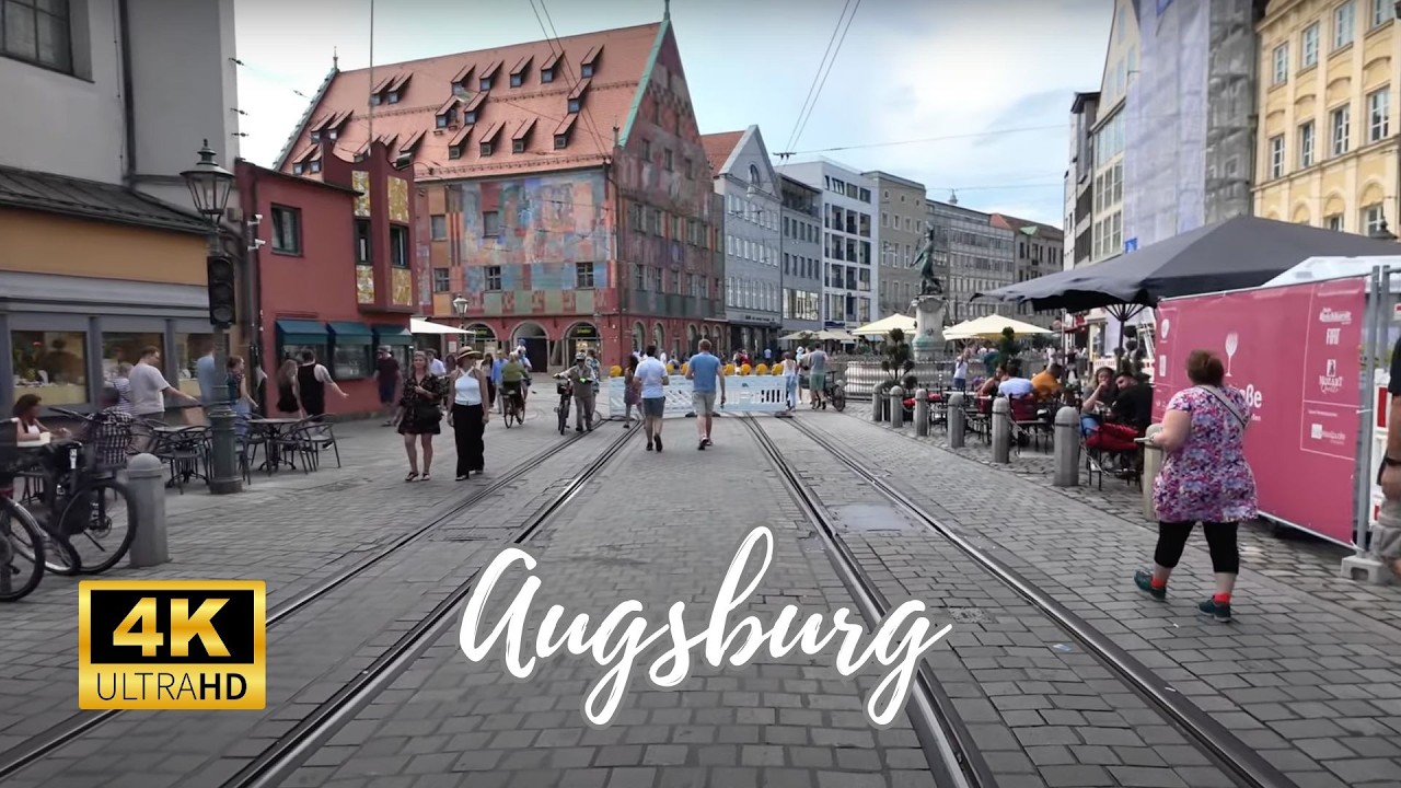Summer Walking Tour of Augsburg, Germany - Hidden Gems & Historic Landmarks - 4K 60fps