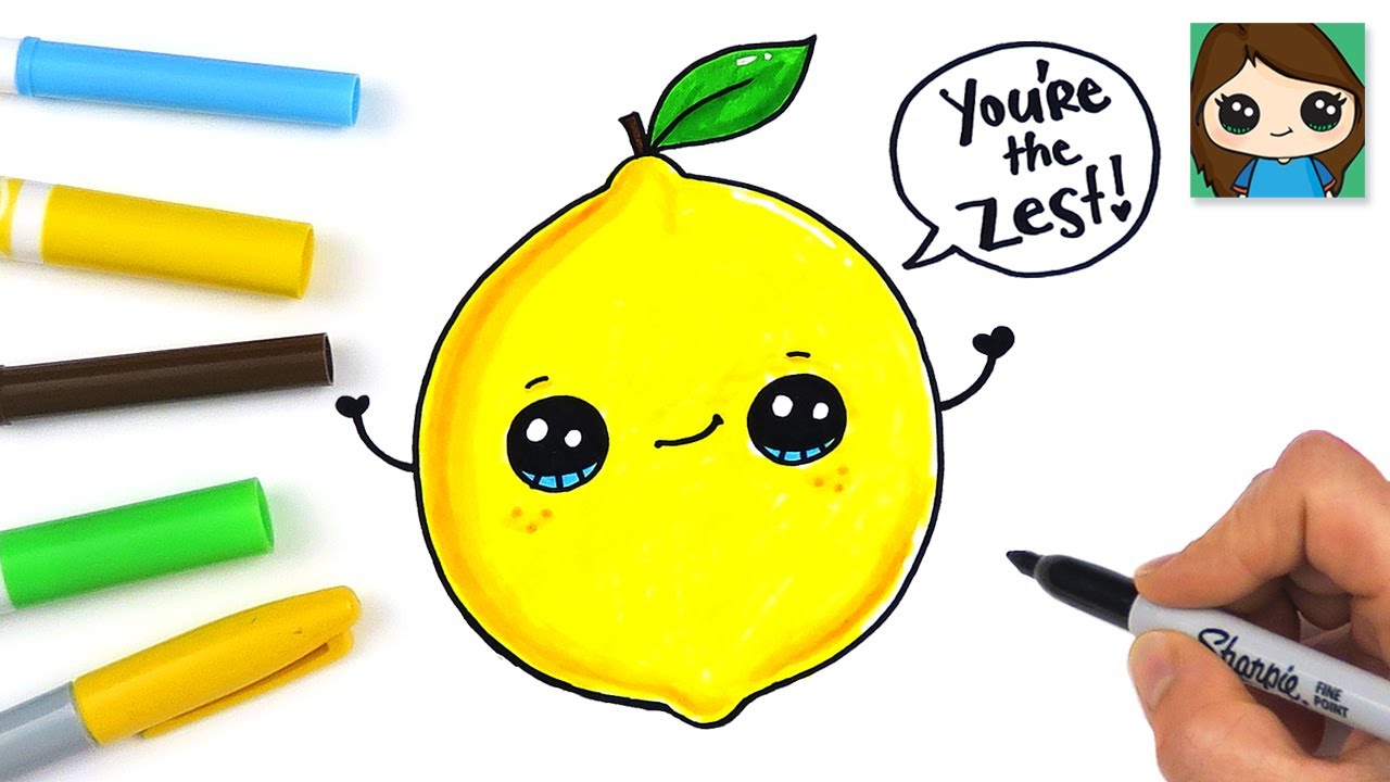 How to Draw a Lemon 🍋 Cute Fruit Pun Art