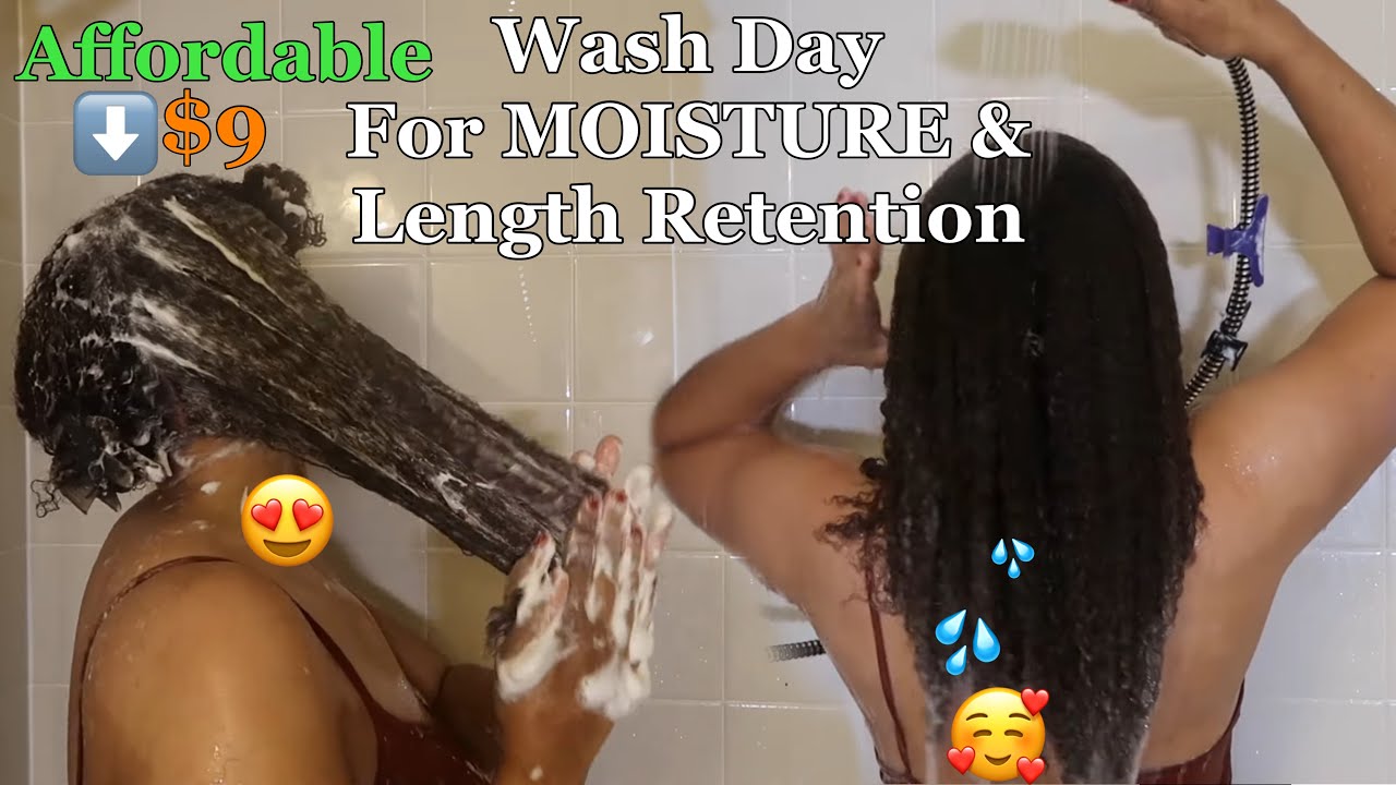 Affordable Wash Day For TONS of MOISTURE & LENGTH RETENTION | Everything Under $9