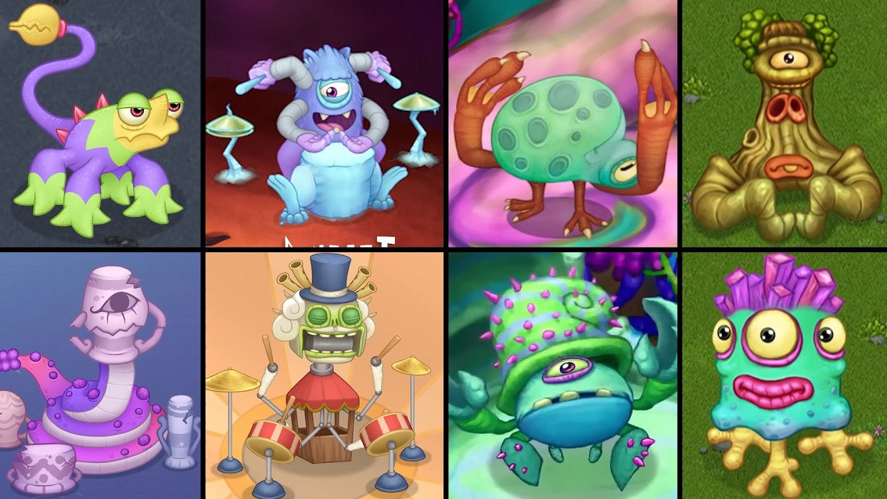 ALL Monsters Fanmade by Raw Zebra vs Slimer vs Ewubbz | My Singing Monsters
