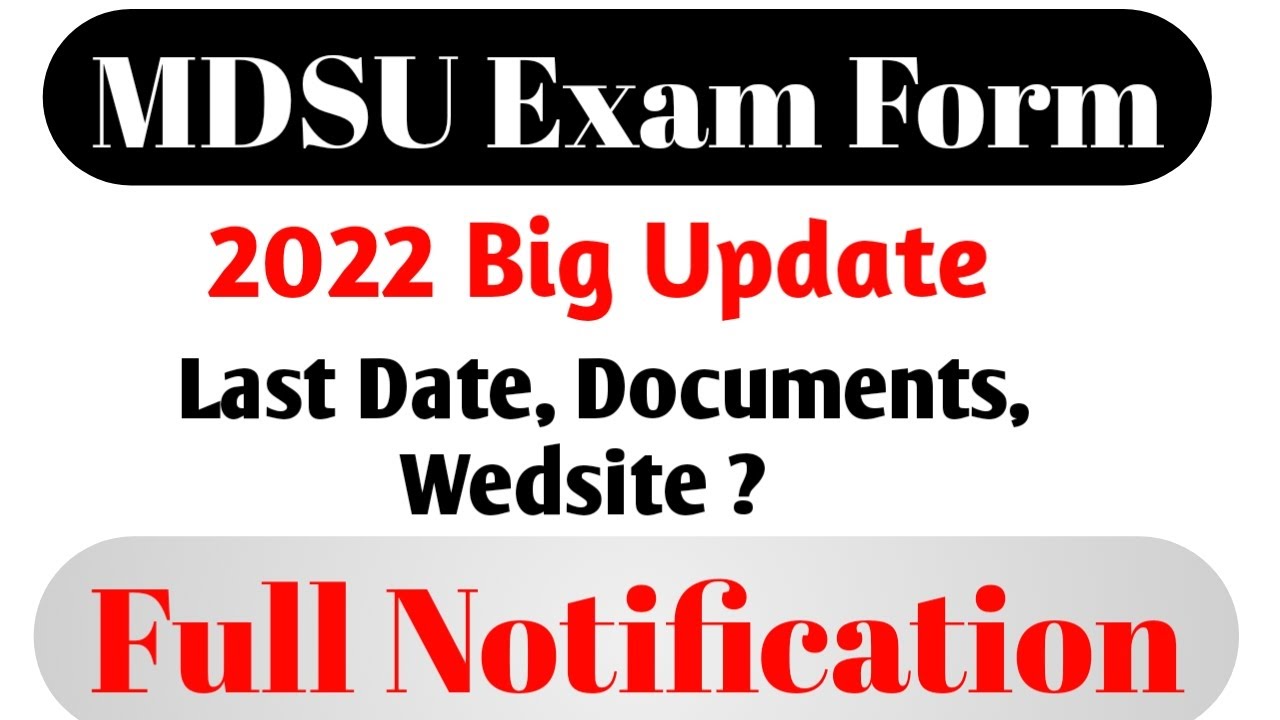 MDSU Exam Form Start News mdsu latest update mdsu exam form 2022 #MDSU #MDSU_Exam_Form_2022