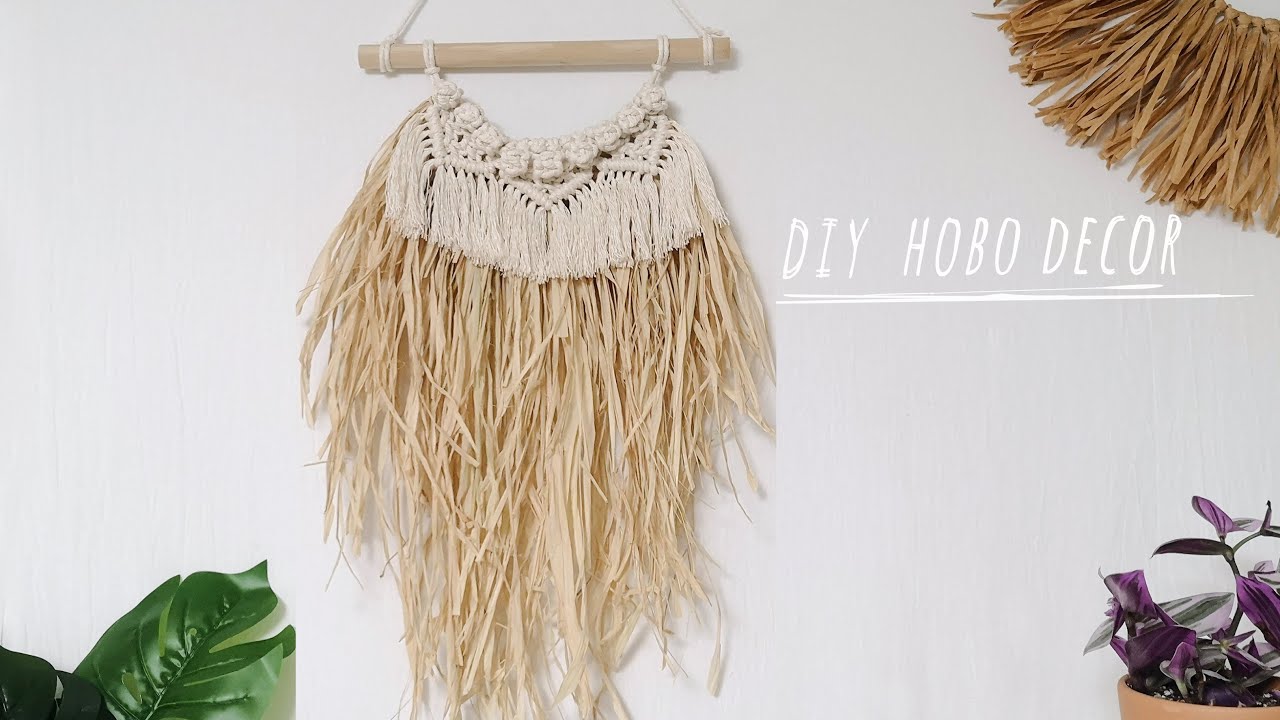 DIY Boho Home Decor｜Raffia Macrame Wall Hanging
