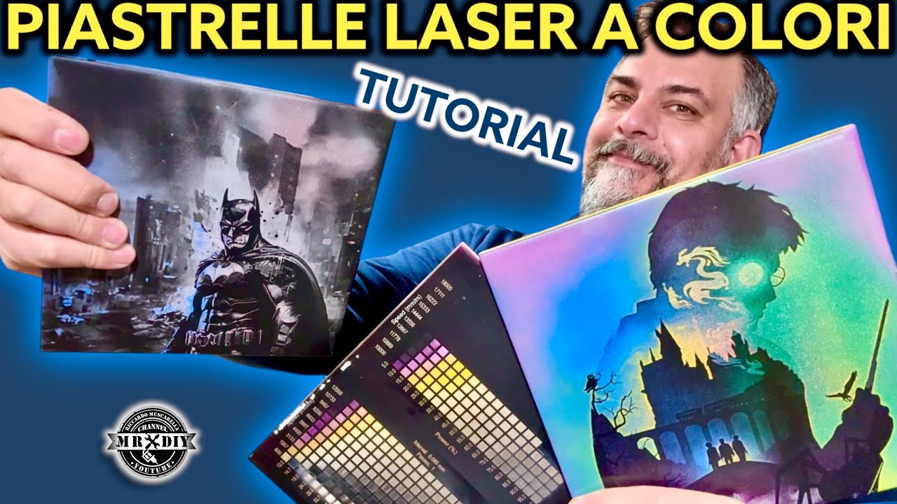 Incisione laser a COLORI sulle PIASTRELLE. Tutorial incisore Swiitol E24 pro 24W. Laser piastrella