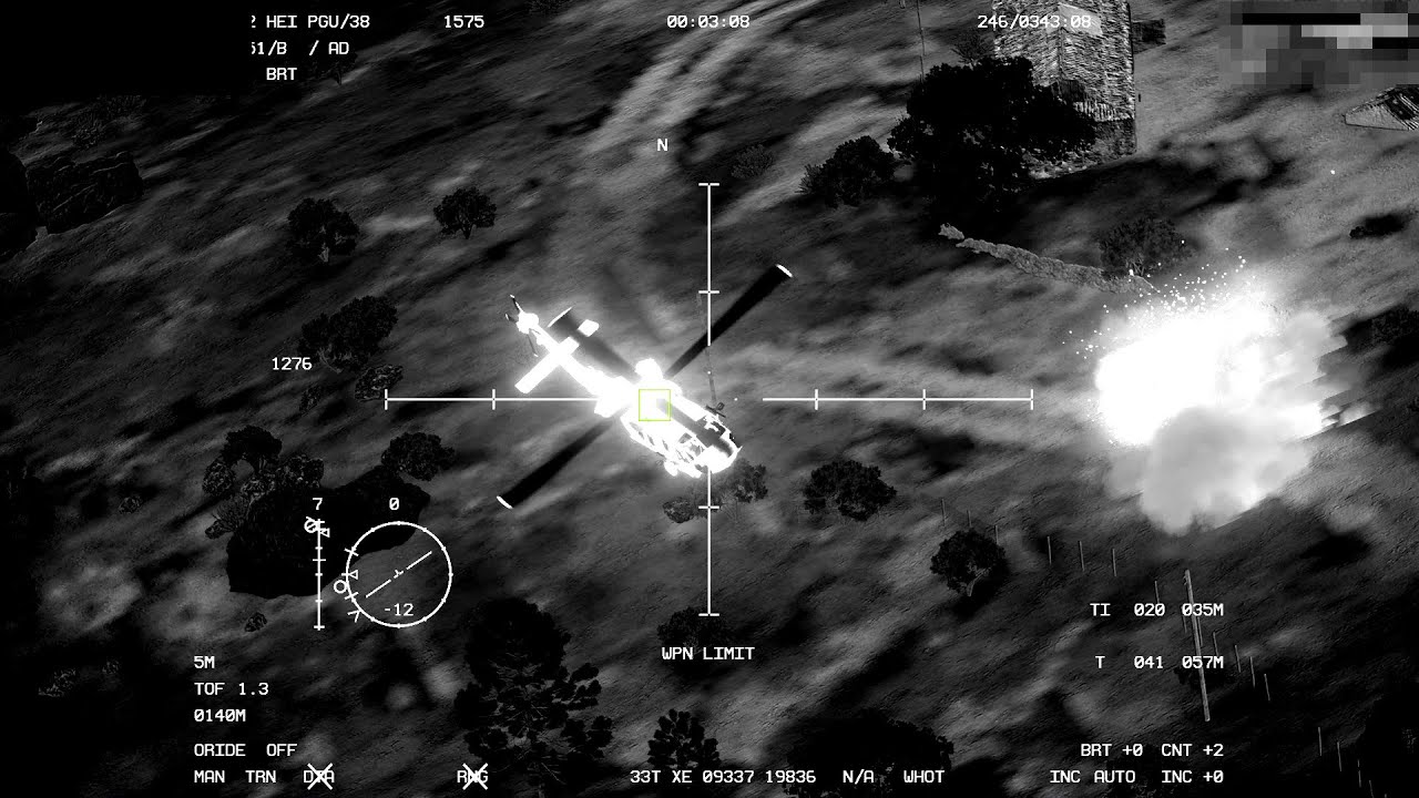 AC-130 Gunship Shoots Down Captured Blackhawk Helicopters in Thermal Vision | ARMA3 Milsim