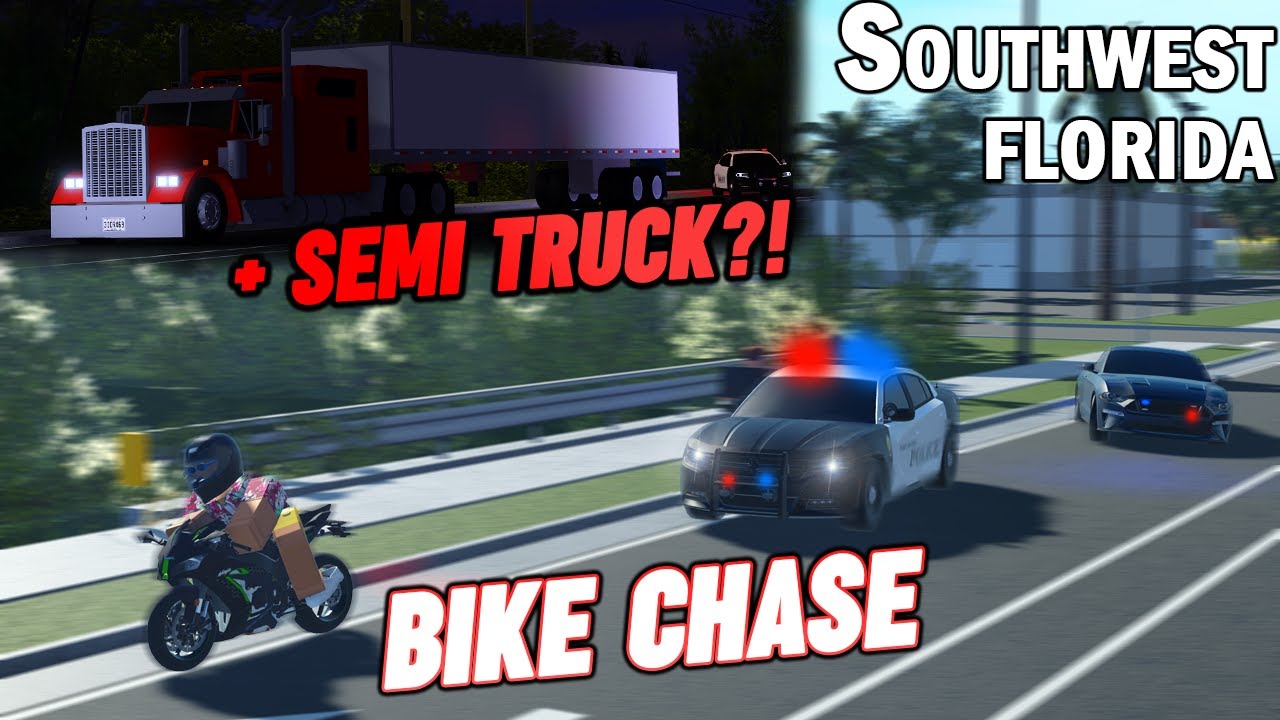 CRAZY BIKE CHASE + SEMI TRUCK IN SWFL?! || ROBLOX - Southwest Florida