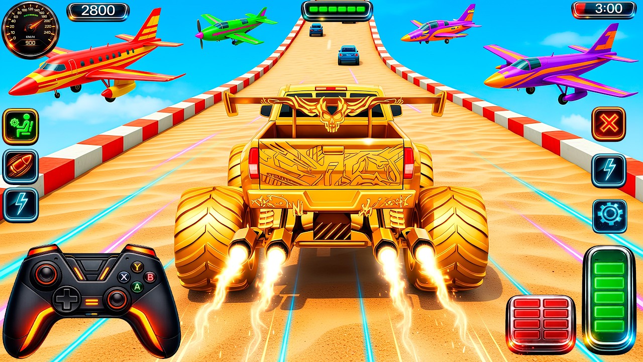🚨Monster Truck Mega Ramp Extreme Racing Mega Ramp Extreme stunts 💥 Insane Crash Stunts (part 28)