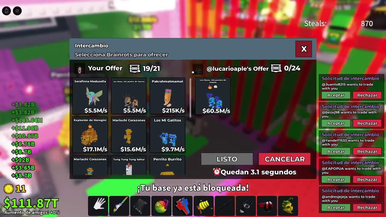 Trade roba un brainrot