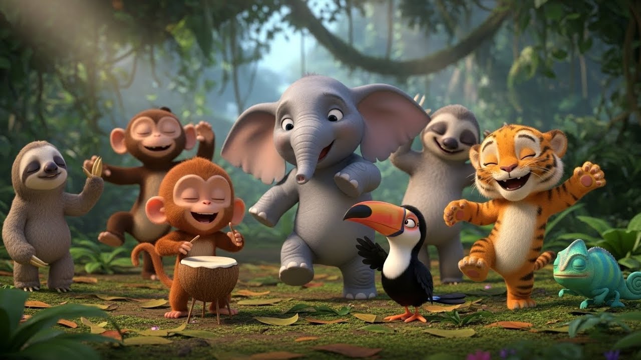 Jungle Boogie 🐒🌿 | Fun Animal Dance Song for Kids | Nursery Rhymes & Songs for Children