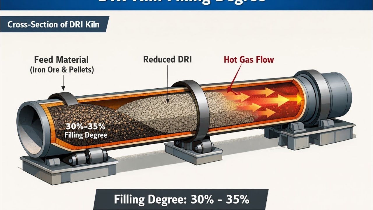 Filling Degree by QRT Graff (DRI Kiln) (DRI kiln फिलिंग डिग्री QRT  ग्राफ से कैसे निकाले )