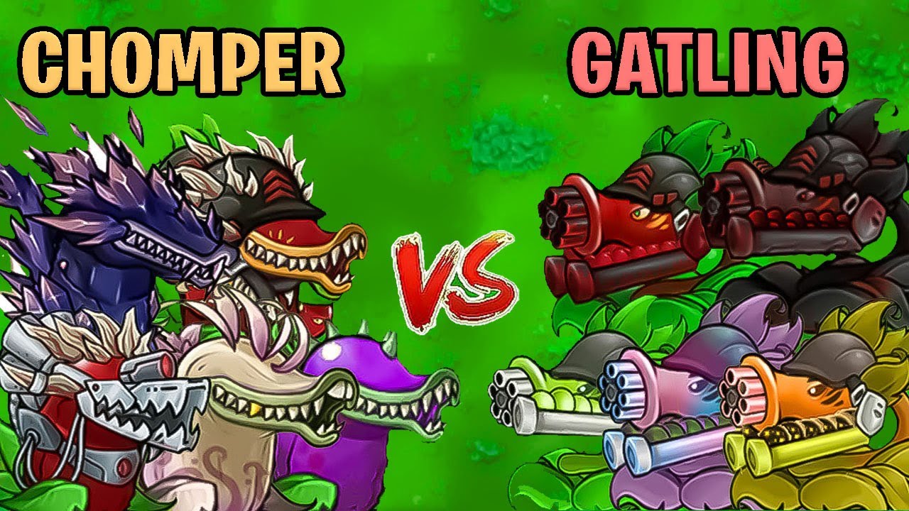 PVZ 1 Fusion 3.3 Challenge!! Team Chomper VS Team Gatling VS 30000 Zombie Random - Who Will Win?