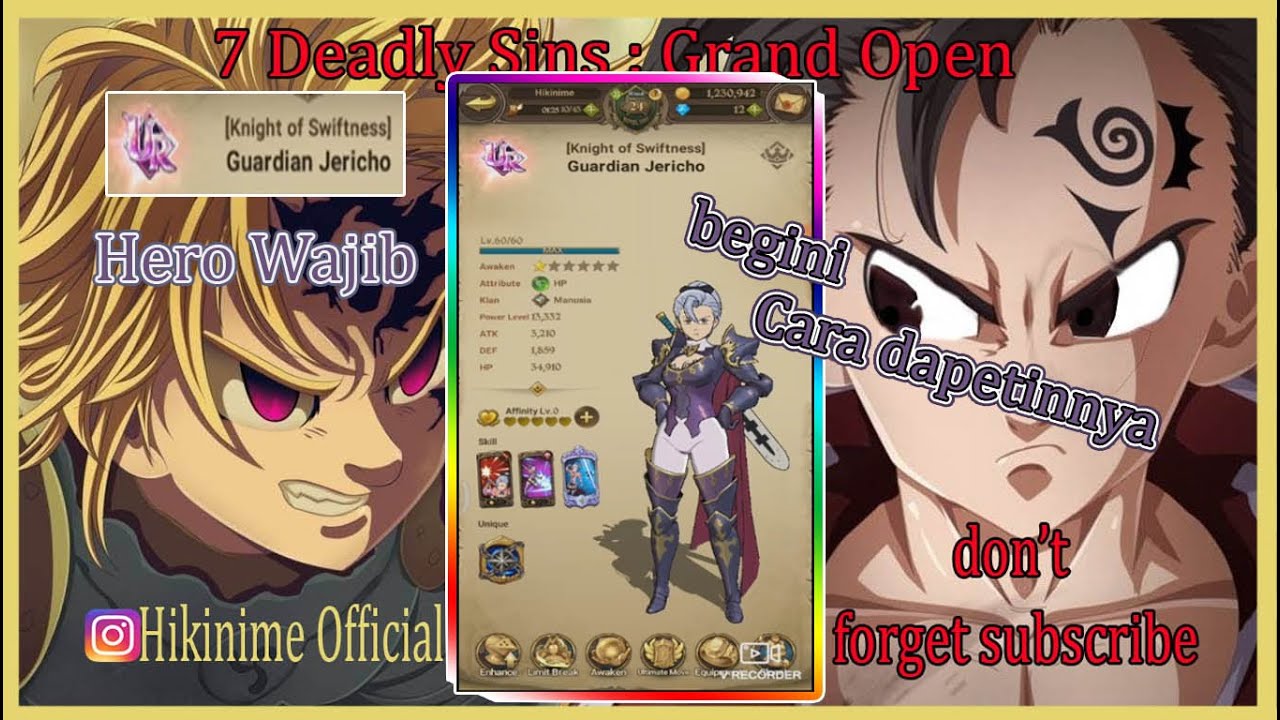 Build Green Jericho (Hero Wajib Story / Farming  / PVP ) - Seven Deadly Sins : Grand Cross