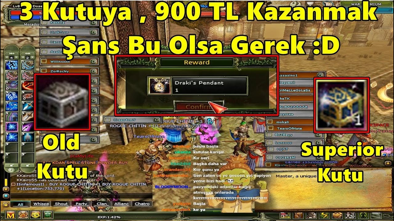 DomenicoWacco - Old ve Superior Draki Kutusu Kırarken | 3 Kutuya 900 TL Kazandırdı! | Knight Online