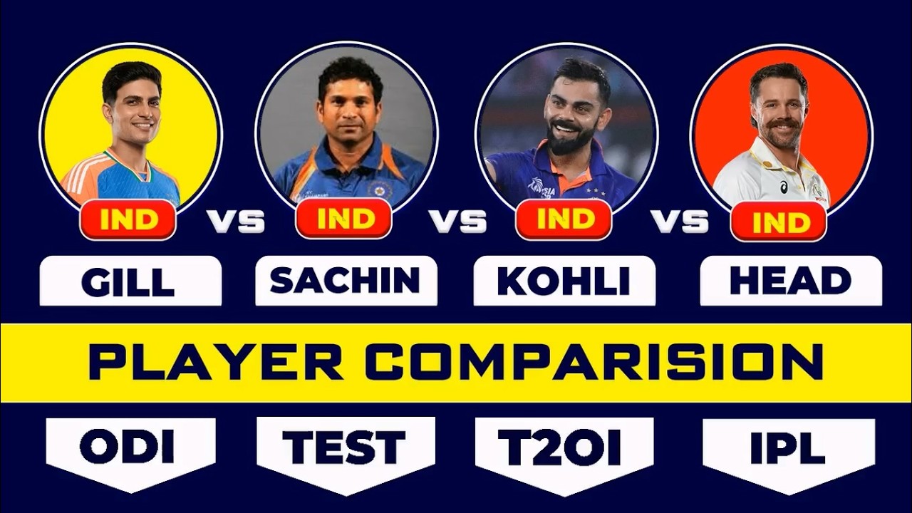 Virat Kohli vs Travis Head vs Gill vs Sachin  | Top Batters Comparison | Ind vs Pak vs Aus