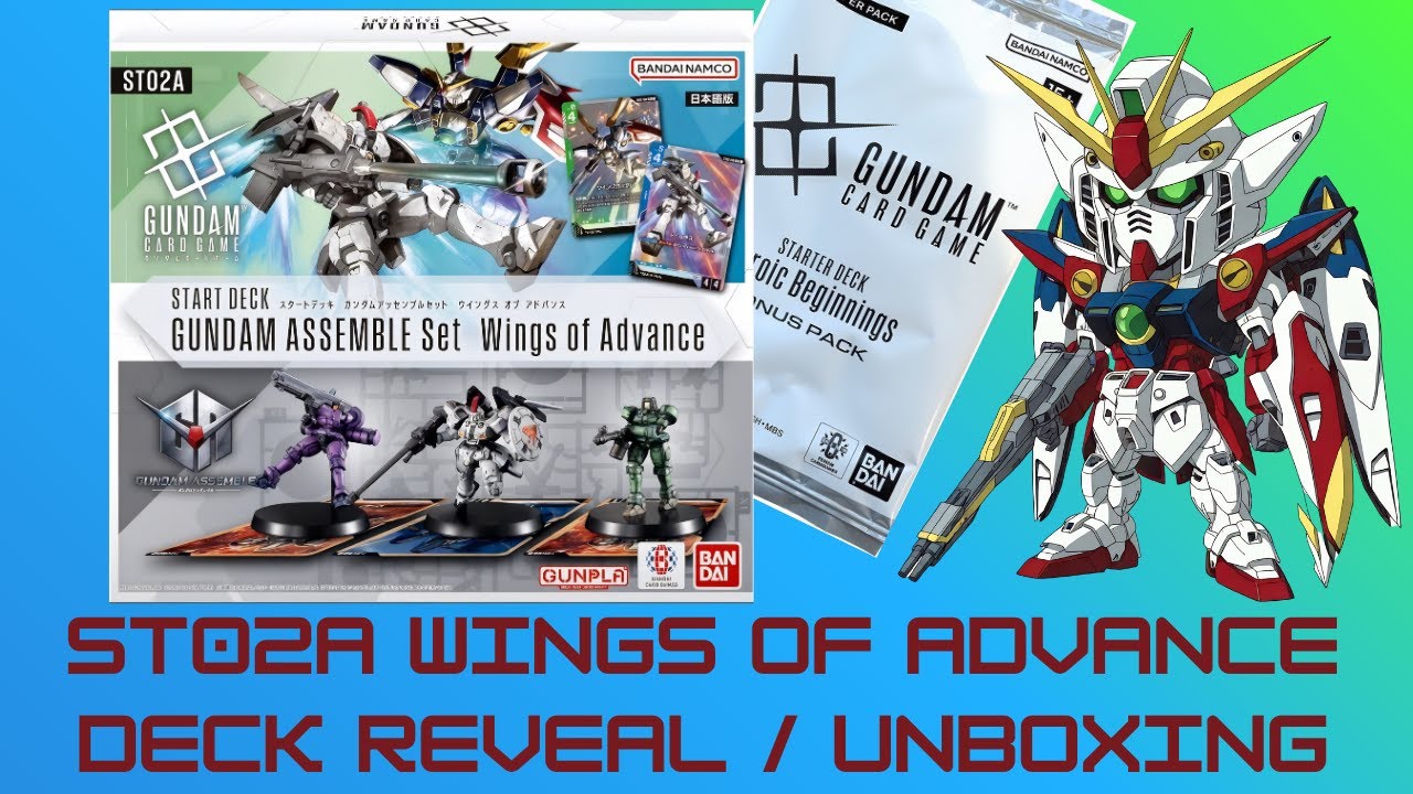 RIPPIN GUNDAM CARD GAME STARTER DECK ST02A WINGS OF ADVANCE GUNDAM ASSEMBLE SET - INSANE BONUS! 🔥🔥🔥