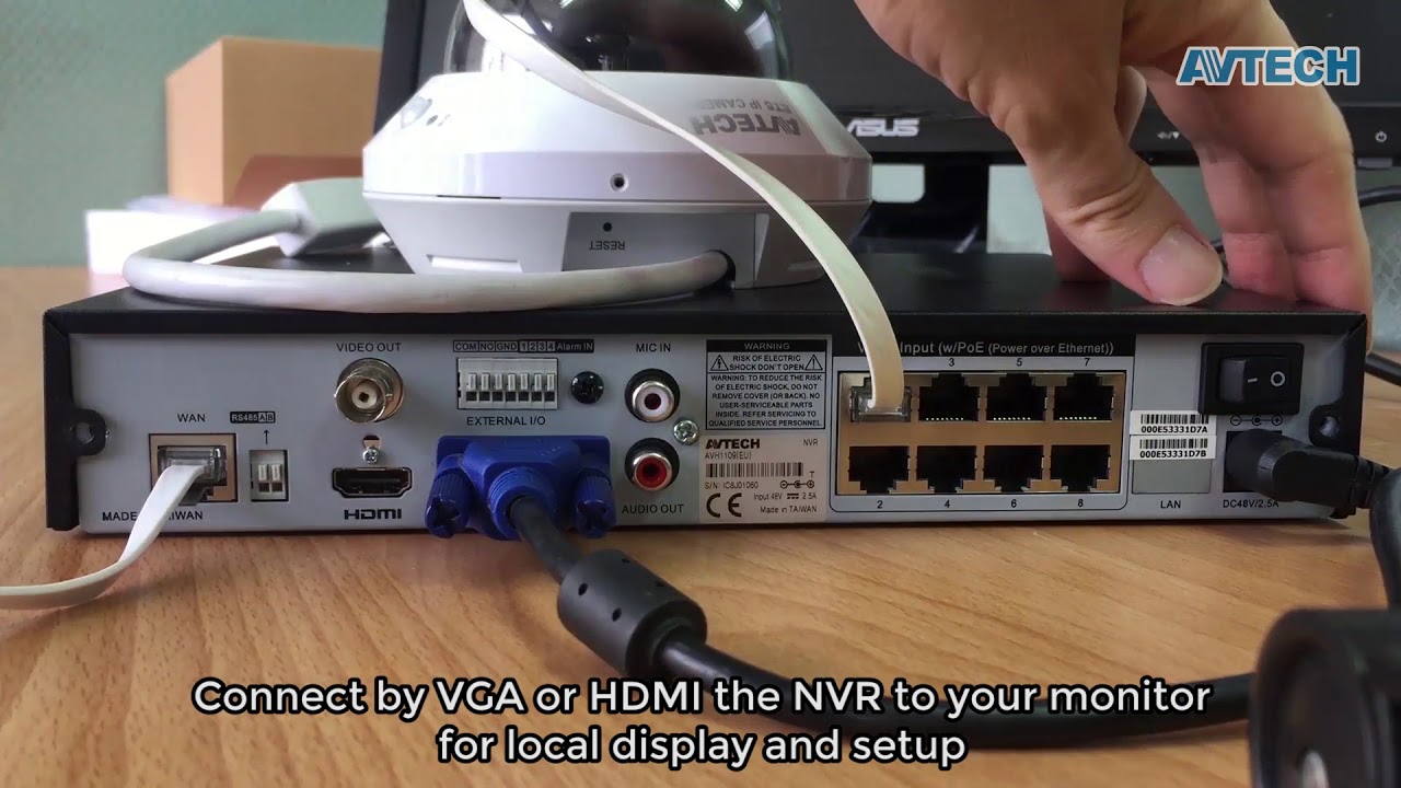 AVH1109 8ch NVR installation