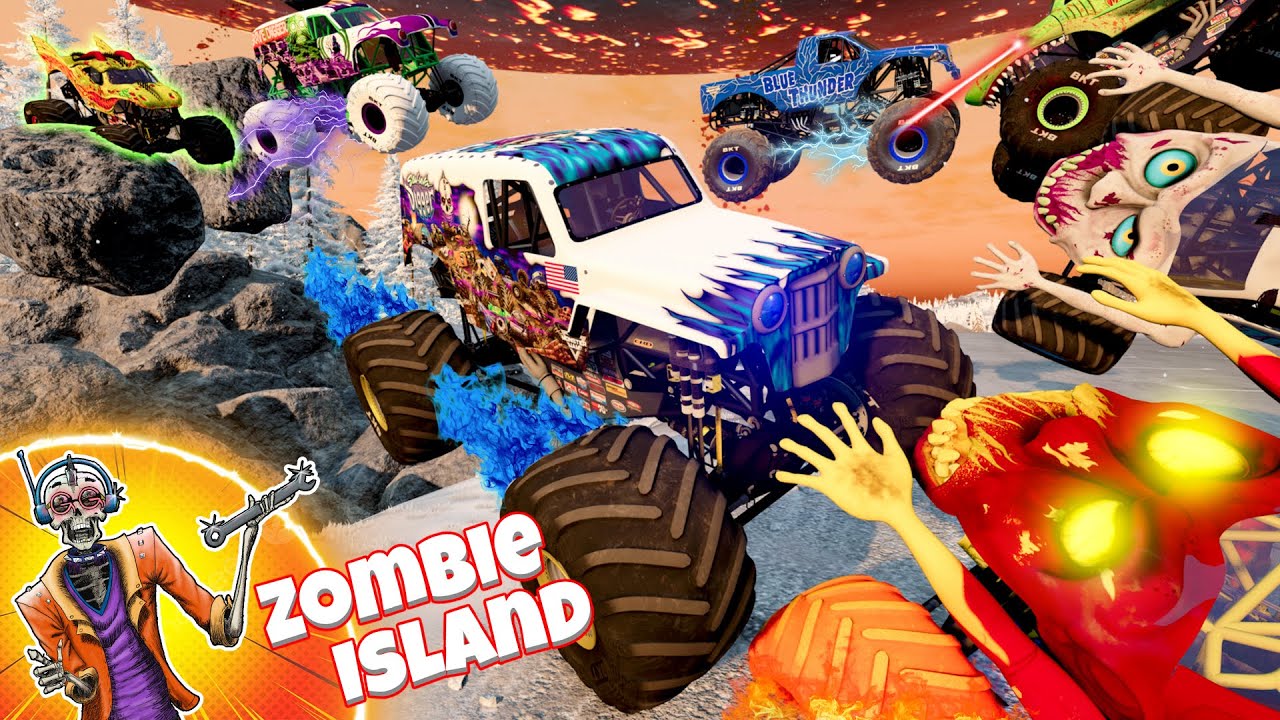 Monster Jam Zombie Island Compilation #18 | Racing, Freestyle, and High Speed Jumps
