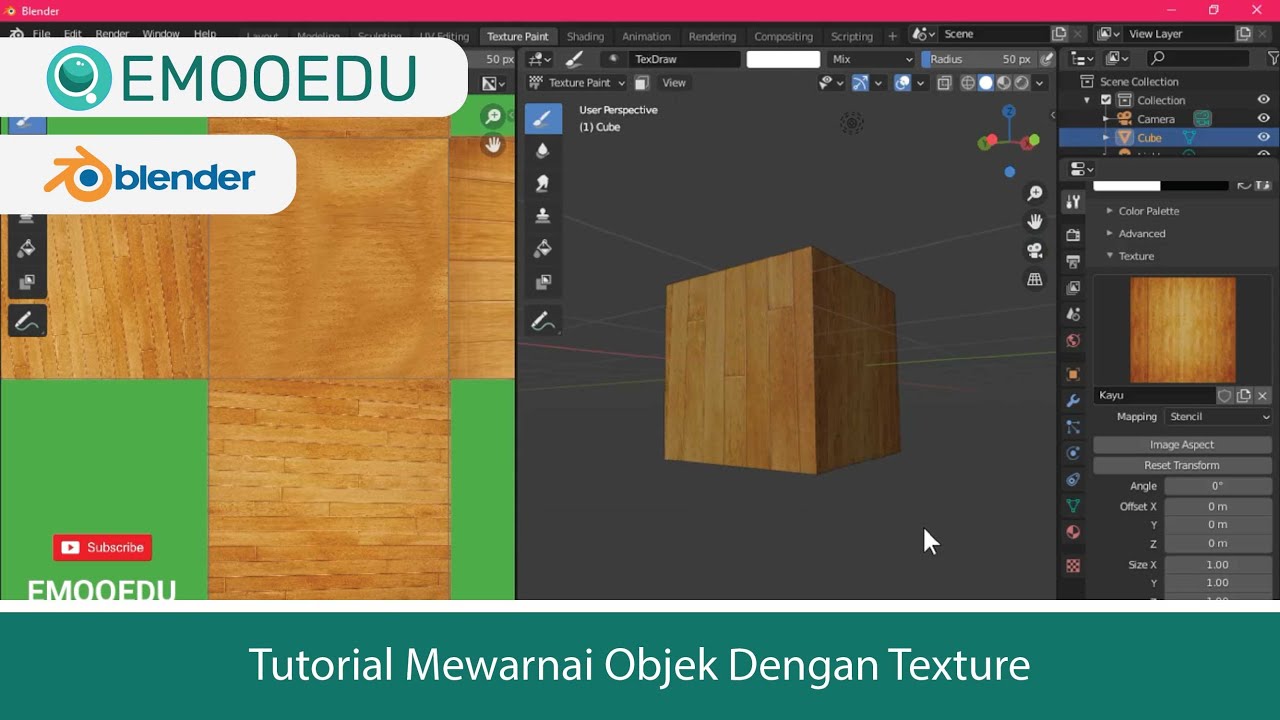 Blender | Mewarnai Objek Dengan Texture Di Blender