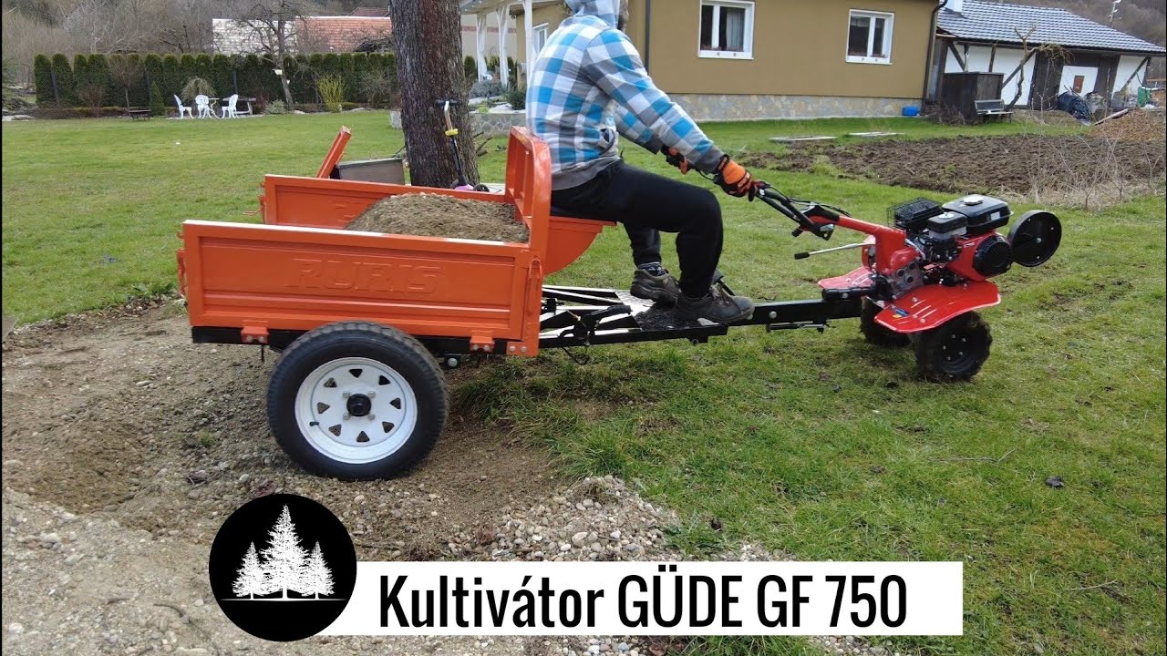 Kultivátor Güde GF 750 + test s vlečkou