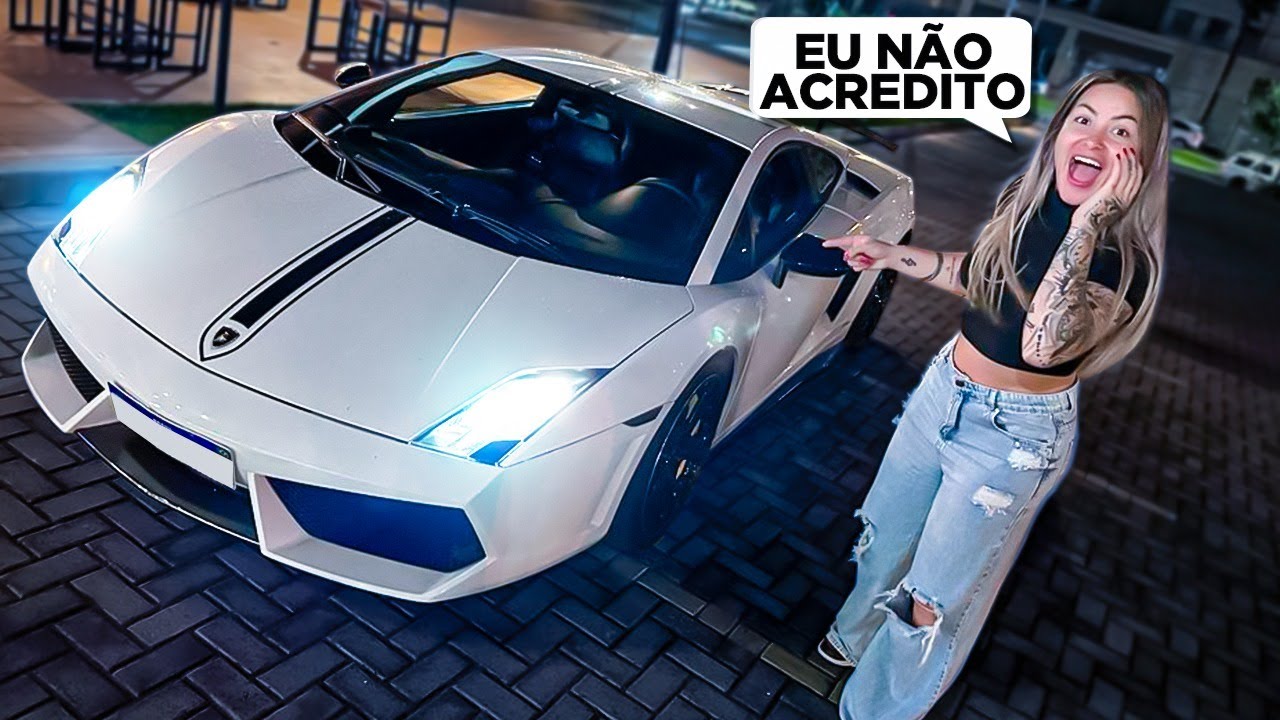 BUSQUEI A NATH DE LAMBORGHINI EM UM BARZINHO SEM ELA SABER !! * primeira vez que ela vê a lambo 😱*