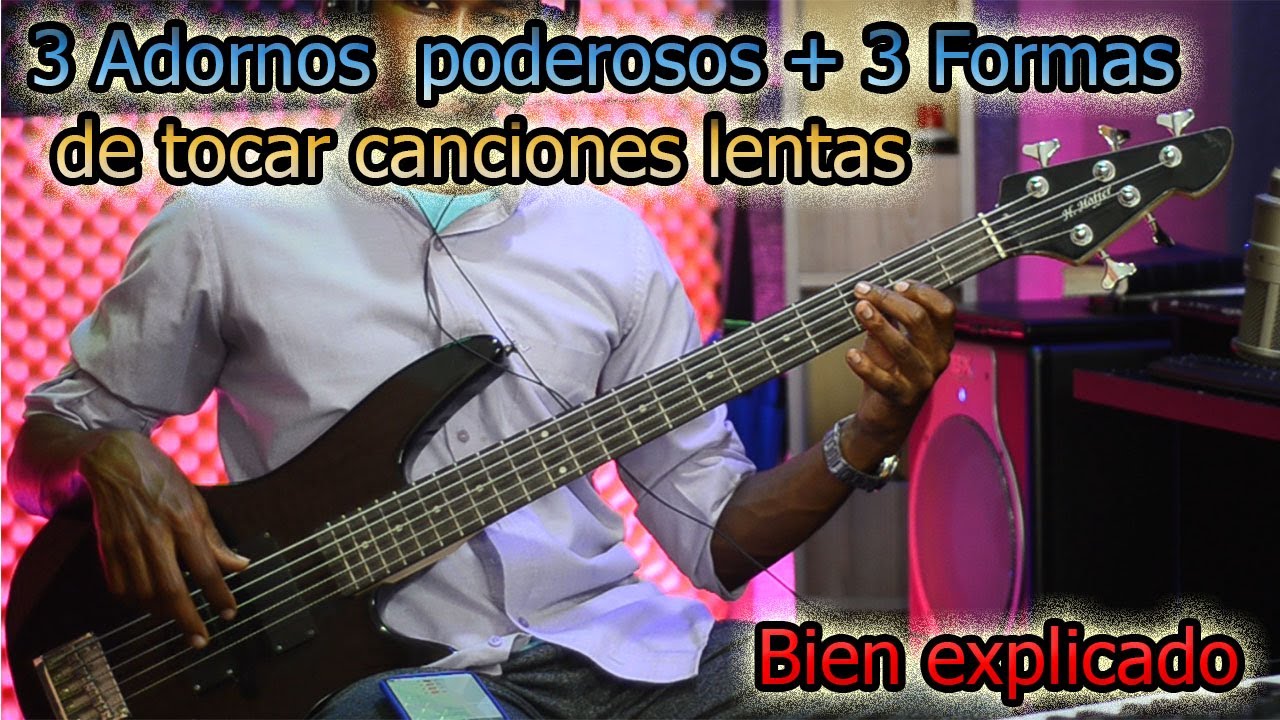 como hacer adornos en el Bajo mas 3 formas de tocar canciones lentas-Aqui estoy- jaime murrell