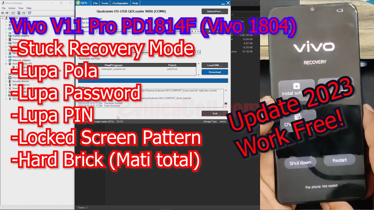 Tutorial Flash Vivo V11 Pro PD1814F via QFIL Work
