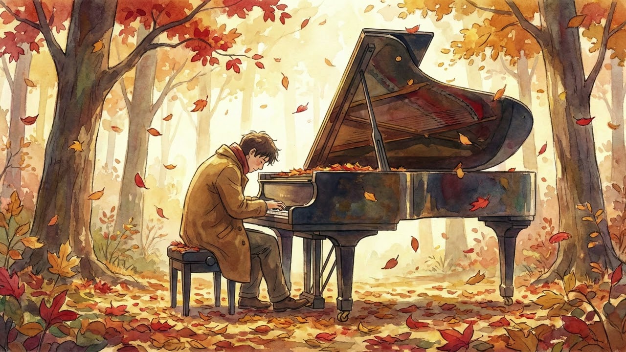 Autumn Leaves Piano Melody – Calm & Relaxing Solo Piano Music