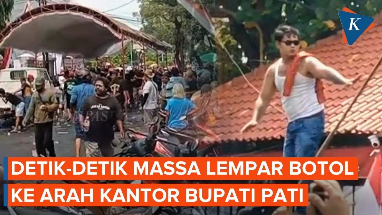 Demo Pati Ricuh, Massa Lempar Botol ke Arah Kantor Bupati
