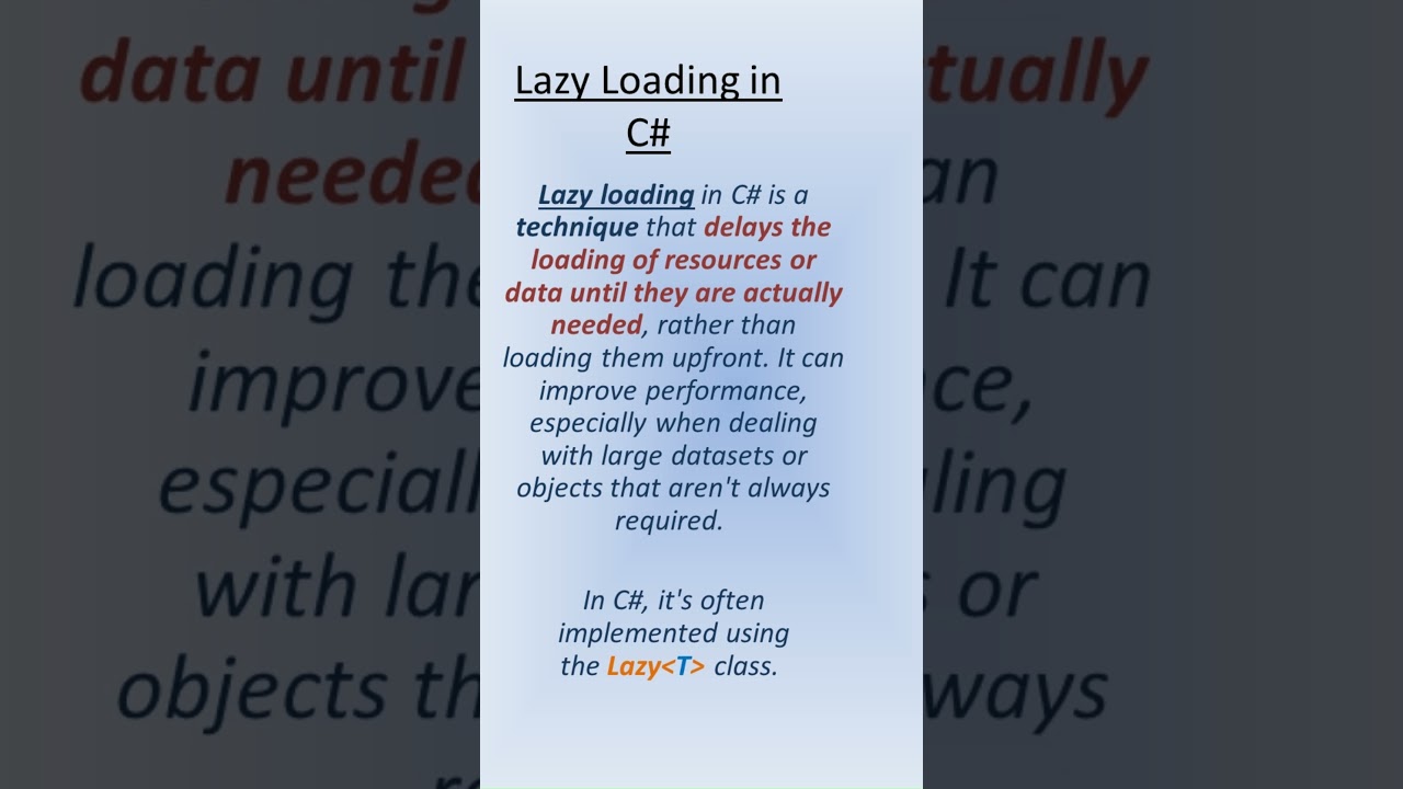 Lazy Loading in c#