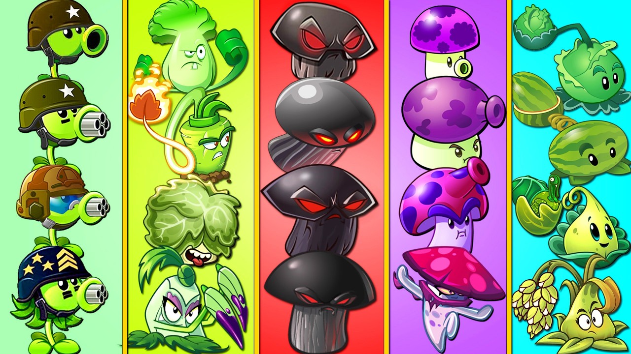 Random 35 PEA x BOXING x PULT x MUSHROOM x DOOM Plants - Who Will Win? - Pvz 2 Battlez