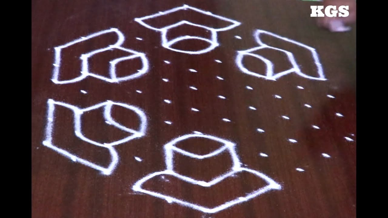 Latest Cute Diwali 11X6 dots Rangoli Designs | Simple Beginners Kolam | Cute Kolangal |KGS Rangoli